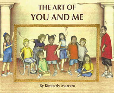 Image of Kimberly Marrero reading her book, The Art of You and Me - KM Art Advisory New York